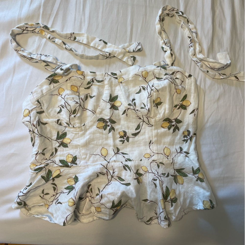 Lemon tie shoulder tank